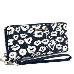 Michael Kors Large Continental Wallet Wristlet Black Multi